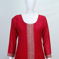 Elegant Red Georgette Embroidered Kurta Set with Dupatta - Mangaldeep NX