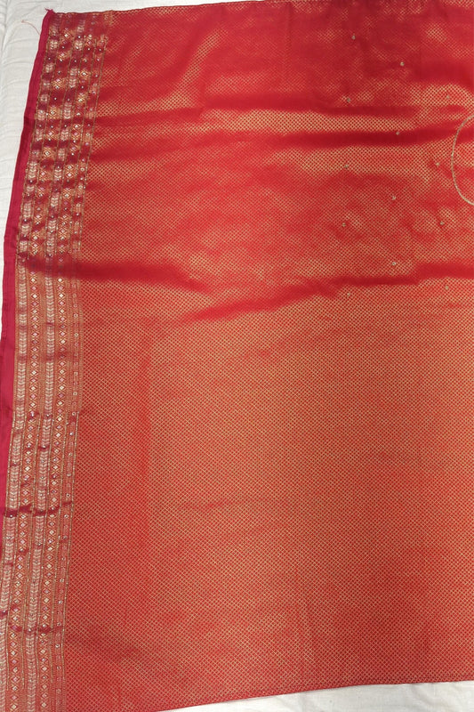 Elegant Red & orange Banarasi Silk Saree - Mangaldeep NX