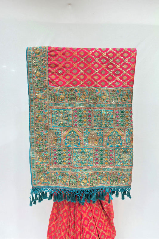 Elegant Red Patola Silk Saree - Mangaldeep NX