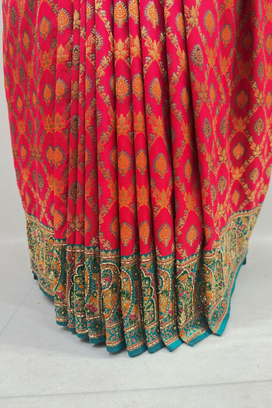 Elegant Red Patola Silk Saree - Mangaldeep NX