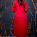 Elegant Red Shimmer Pant Style Suit with Floral Dupatta - Mangaldeep NX