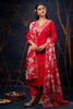 Elegant Red Shimmer Pant Style Suit with Floral Dupatta - Mangaldeep NX
