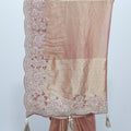 Elegant Rose Gold Designer Silk Saree Wedding Festive Wear - Mangaldeep NX