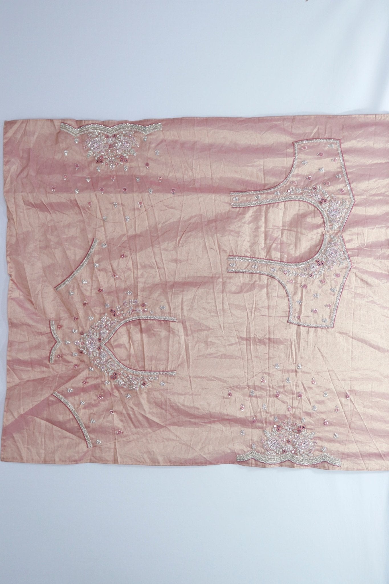 Elegant Rose Gold Designer Silk Saree Wedding Festive Wear - Mangaldeep NX