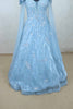 Elegant Sky Blue Net Gown with Ruffled Sleeves and Sequin Embroidery - Mangaldeep NX