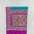 Elegant Teal and Purple (Rama) Embroidered Saree with Dupatta - Mangaldeep NX