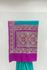 Elegant Teal and Purple (Rama) Embroidered Saree with Dupatta - Mangaldeep NX