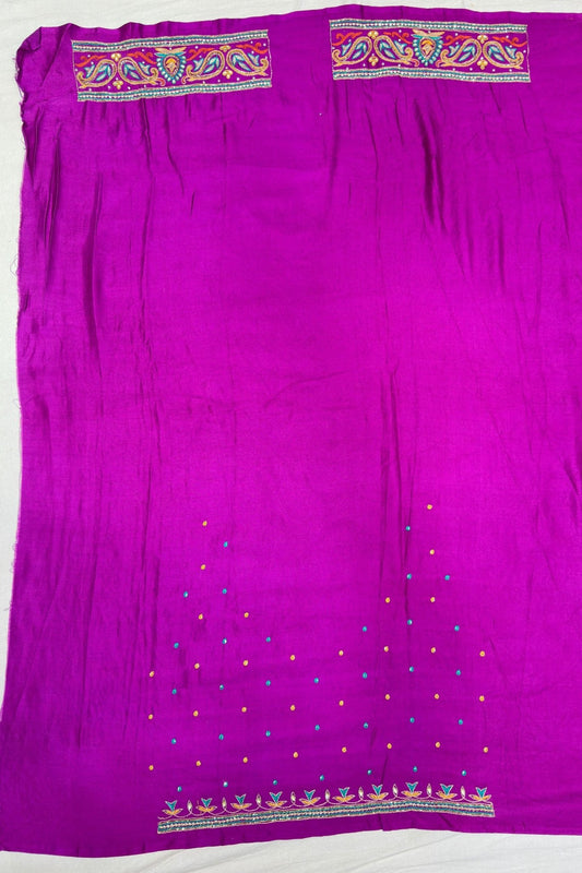Elegant Teal and Purple (Rama) Embroidered Saree with Dupatta - Mangaldeep NX