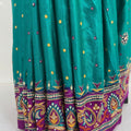 Elegant Teal and Purple (Rama) Embroidered Saree with Dupatta - Mangaldeep NX