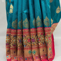 Elegant Teal Blue Banarasi Silk Saree - Mangaldeep NX