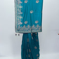 Elegant Teal Blue Banarasi Silk Saree with Antique Zari Weaving & Paisley Motifs – Festive & Wedding Wear - Mangaldeep NX