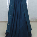 Elegant Teal Blue Embroidered Lehenga Choli with Jacket - Mangaldeep NX