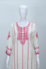 Elegant White Cotton Kurta Set with Red Chikankari Ethnic Wear - Mangaldeep NX