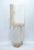 Elegant White Organza Saree with Embroidered Beige Border & Tassels for Weddings & Festive Wear - Mangaldeep NX