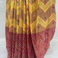 Elegant Yellow & Pink Banarasi Silk Saree - Mangaldeep NX