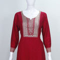 Embroidered Maroon Georgette Salwar Suit Set with Dupatta Traditional Ethnic Wear for Women - Mangaldeep NX