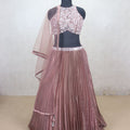 Fancy Coffee Brown Pleated Party Wear Lehenga Choli - Mangaldeep NX
