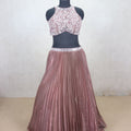 Fancy Coffee Brown Pleated Party Wear Lehenga Choli - Mangaldeep NX