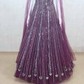 Fancy Maroon Mirror Work Gown with Full Sleeves - Mangaldeep NX
