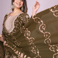 Fancy Mehendi Green Embroidered Readymade Sharara Suit - Mangaldeep NX