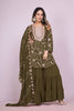 Fancy Mehendi Green Embroidered Readymade Sharara Suit - Mangaldeep NX