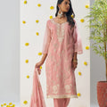 Fancy Pink Chiffon Embroidered Salwar Suit - Mangaldeep NX
