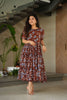 Festive Wear Maroon Faux Georgette Fully Flared Printed Kurti - Mangaldeep NX