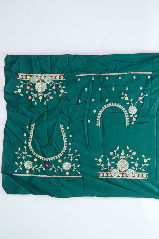 Fuchsia Pink Banarasi Silk Saree with Floral Embroidery and Green Contrast Border - Mangaldeep NX