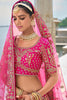 Fuchsia Pink Bridal Lehenga Choli with Heavy Zari and Embroidery - Mangaldeep NX