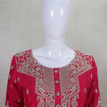 Fuchsia Pink Embroidered Lehenga Choli with Net Dupatta and Long Kurti - Mangaldeep NX