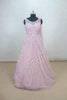 Glorious Pink Sleeveless Net Gown with Sequin Floral Embroidery - Mangaldeep NX