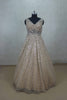 Gold Sleeveless Party Gown with Heavy Sequin Embellishment - Mangaldeep NX