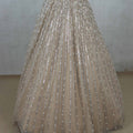 Gold Sleeveless Party Gown with Heavy Sequin Embellishment - Mangaldeep NX