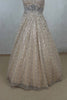 Gold Sleeveless Party Gown with Heavy Sequin Embellishment - Mangaldeep NX