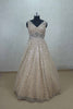 Gold Sleeveless Party Gown with Heavy Sequin Embellishment - Mangaldeep NX