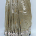 Golden Banarasi Silk Saree with Embroidered Border and Tassel Detailing - Mangaldeep NX