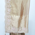 Golden Brown Embroidered Saree with Sequin & Pearl Detailing – Elegant Bridal & Party Wear - Mangaldeep NX