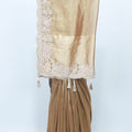 Golden Brown Embroidered Saree with Sequin & Pearl Detailing – Elegant Bridal & Party Wear - Mangaldeep NX
