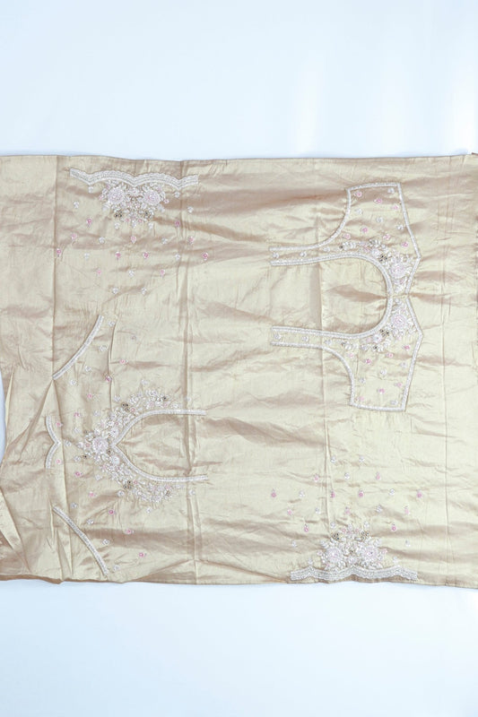 Golden Brown Embroidered Saree with Sequin & Pearl Detailing – Elegant Bridal & Party Wear - Mangaldeep NX
