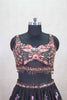 Gorgeous Black Floral Embroidered Lehenga Choli with Mirror Work & Net Dupatta - Mangaldeep NX