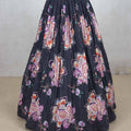 Gorgeous Black Floral Embroidered Lehenga Choli with Mirror Work & Net Dupatta - Mangaldeep NX