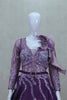 Gorgeous Purple Full Sleeve Gown with Sequin Embellishments and Organza - Mangaldeep NX
