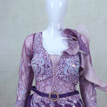 Gorgeous Purple Full Sleeve Gown with Sequin Embellishments and Organza - Mangaldeep NX