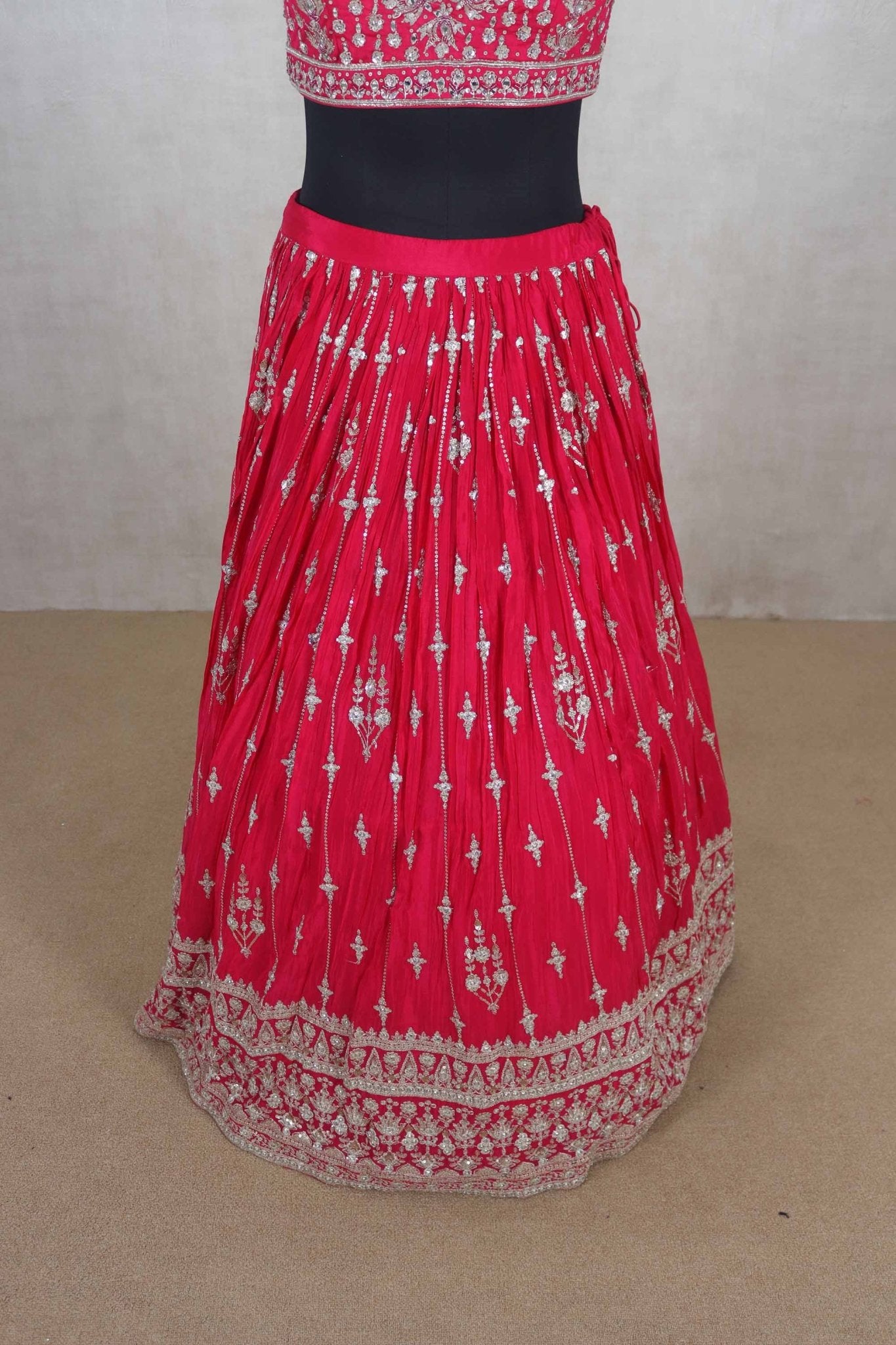 Gorgeous Red Embroidered Lehenga Choli with Dupatta - Mangaldeep NX