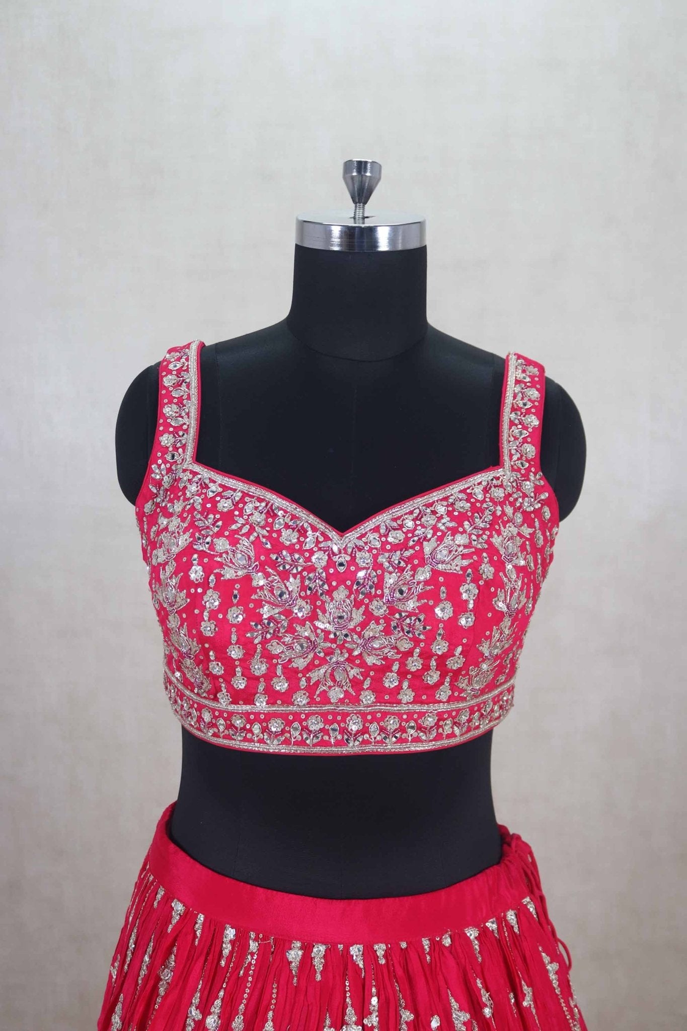 Gorgeous Red Embroidered Lehenga Choli with Dupatta - Mangaldeep NX