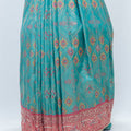 Graceful Green and Coral Bandhani Silk Saree with Mirror Work and Tassel Accents - Mangaldeep NX