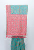 Graceful Green and Coral Bandhani Silk Saree with Mirror Work and Tassel Accents - Mangaldeep NX