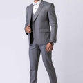 Graceful Men's Grey 3 - Piece Party Wear Tuxedo Suit with Bow Tie - Mangaldeep NX