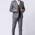 Graceful Men's Grey 3 - Piece Party Wear Tuxedo Suit with Bow Tie - Mangaldeep NX