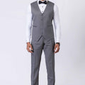 Graceful Men's Grey 3 - Piece Party Wear Tuxedo Suit with Bow Tie - Mangaldeep NX